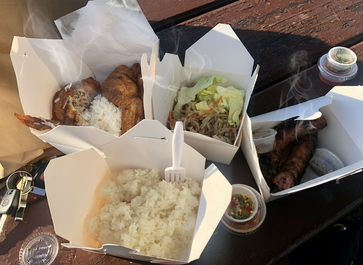 Assortment of takeout dishes